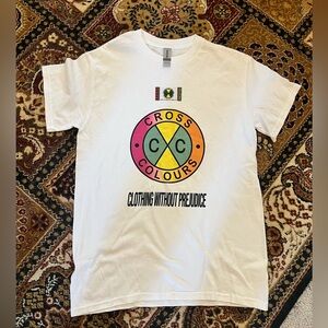 90s Cross Colours Logo Graphic T-Shirt - White Sz S